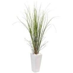 Bamboo Grass In White Tower Ceramic