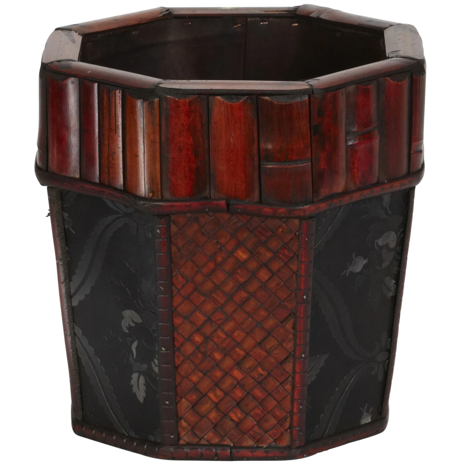 Bamboo Octagon Decorative Planters (Set Of 4) 2 Bamboo Octagon Decorative Planters (Set Of 4) - Image 2