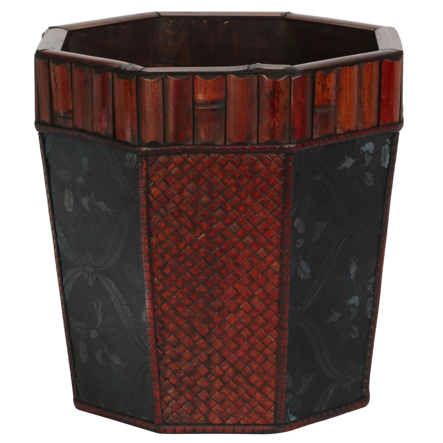 Bamboo Octagon Decorative Planters (Set Of 4) 4 Bamboo Octagon Decorative Planters (Set Of 4) - Image 4