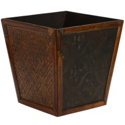 Bamboo Square Decorative Planters (Set Of 4) -Artificial Trees Store artificial bamboo square decorative planters set of 4 nearly natural 115010