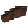 Bamboo Square Decorative Planters (Set Of 4)