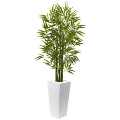 Bamboo Tree With White Planter UV Resistant (Indoor/Outdoor)
