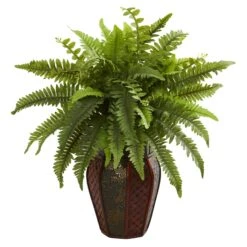 Boston Fern Artificial Plant In Decorative Planter