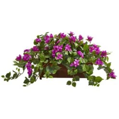 Bougainvillea Artificial Plant In Decorative Planter -Artificial Trees Store artificial bougainvillea artificial plant in decorative planter nearly natural purple 570314