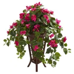 Bougainvillea Artificial Plant In Stand Planter