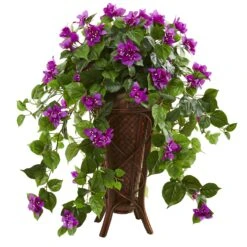 Bougainvillea Artificial Plant In Stand Planter -Artificial Trees Store artificial bougainvillea artificial plant in stand planter nearly natural purple 679207
