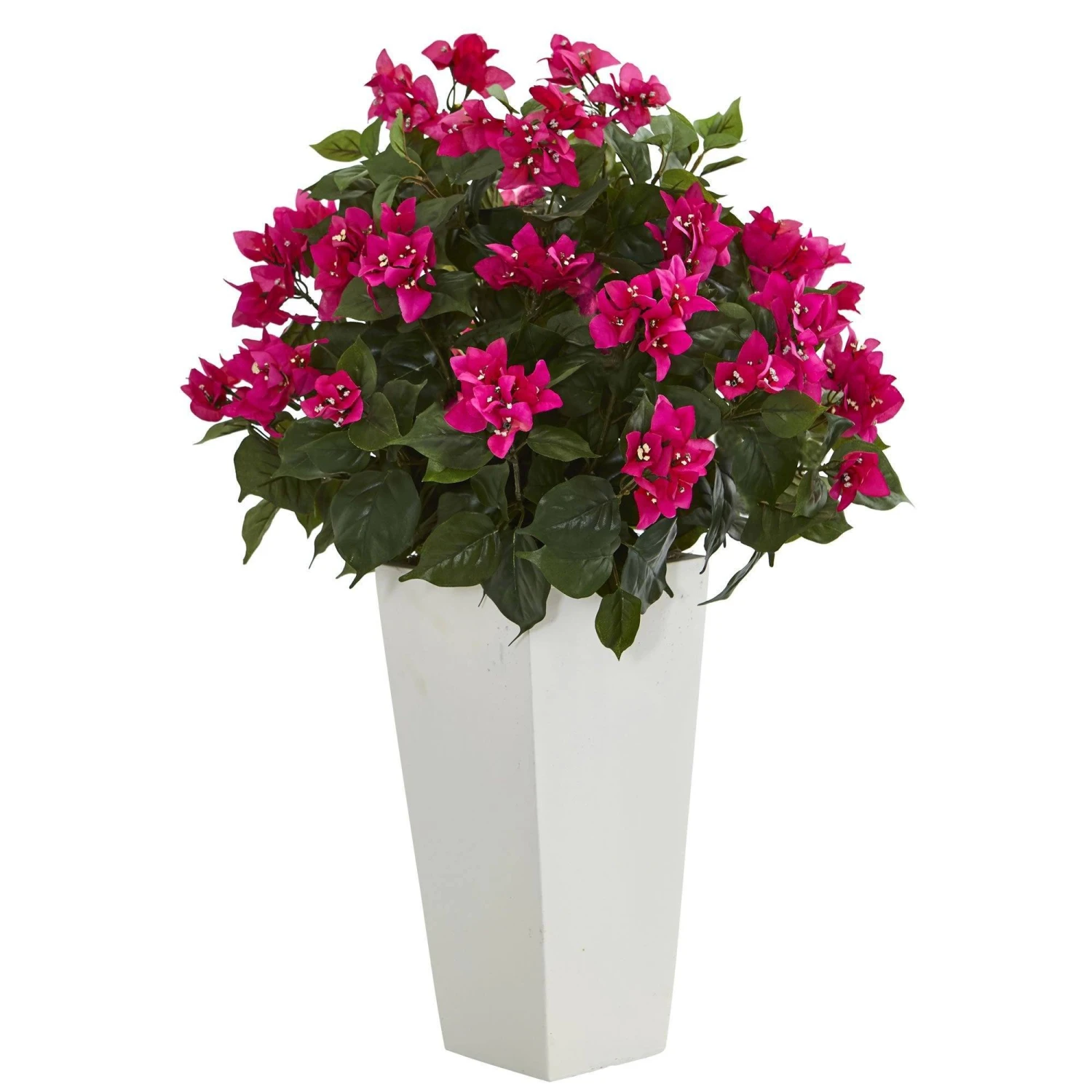 31" Bougainvillea Artificial Plant In White Tower Planter" 1 31" Bougainvillea Artificial Plant In White Tower Planter"