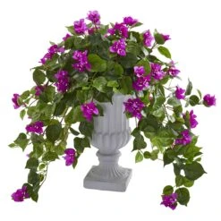 Bougainvillea With Decorative Urn -Artificial Trees Store artificial bougainvillea with decorative urn nearly natural purple 407483
