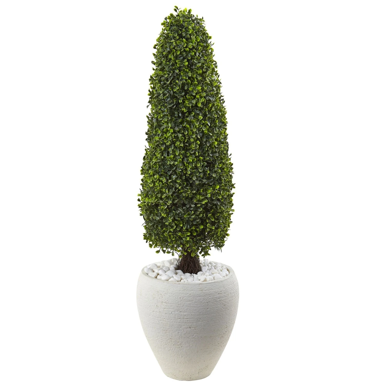 Boxwood Topiary With White Planter UV Resistant (Indoor/Outdoor) 1 Boxwood Topiary With White Planter UV Resistant (Indoor/Outdoor)