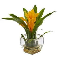 Bromeliad With Vase Arrangement (Set Of 2) -Artificial Trees Store artificial bromeliad with vase arrangement set of 2 nearly natural 848854