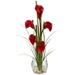 Calla Lilly Liquid Illusion 6 Calla Lilly Liquid Illusion -Artificial Trees Store artificial calla lilly liquid illusion nearly natural red 941297