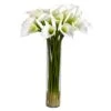Calla Lilly W/Cylinder Silk Flower Arrangement