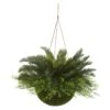 Cycas Artificial Plant In Mossy Hanging Basket (Indoor/Outdoor)