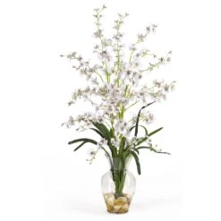 Dancing Lady Liquid Illusion Silk Flower Arrangement -Artificial Trees Store artificial dancing lady liquid illusion silk flower arrangement nearly natural white 758384