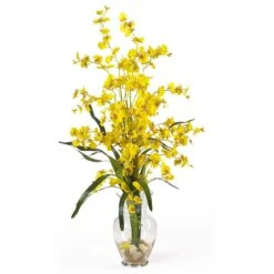 Dancing Lady Liquid Illusion Silk Flower Arrangement -Artificial Trees Store artificial dancing lady liquid illusion silk flower arrangement nearly natural yellow 874947
