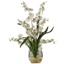 Dancing Lady Orchid Liquid Illusion Silk Flower Arrangement 14 Dancing Lady Orchid Liquid Illusion Silk Flower Arrangement -Artificial Trees Store artificial dancing lady orchid liquid illusion silk flower arrangement nearly natural white 501422