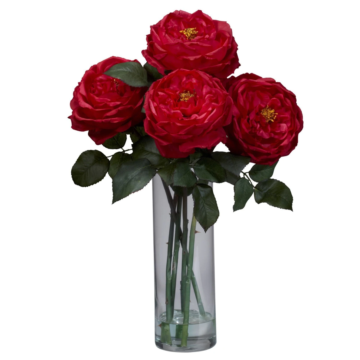 Fancy Rose W/Cylinder Vase Silk Flower Arrangement 2 Fancy Rose W/Cylinder Vase Silk Flower Arrangement - Image 2