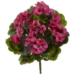 Artificial Trees Store 31 Geranium Artificial Bush UV Resistant (Indoor/Outdoor) (Set Of 4)