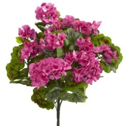 Artificial Geraniums Bush UV Resistant (Set Of 3) -Artificial Trees Store artificial geranium artificial bush uv resistant set of 3 nearly natural beauty 636068