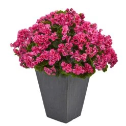 Geranium Artificial Plant In Slate Plater UV Resistant (Indoor/Outdoor)