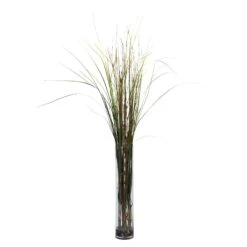 Grass & Bamboo W/Cylinder Silk Plant