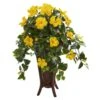Hibiscus Artificial Plant In Stand Planter