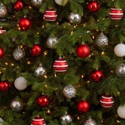 Holiday Shatterproof, 64 Count Christmas Tree Ornament Set, 80mm With Re-Useable Box -Artificial Trees Store artificial holiday shatterproof 64 count christmas tree ornament set 80mm with re useable box nearly natural 558139