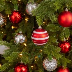 Holiday Shatterproof, 64 Count Christmas Tree Ornament Set, 80mm With Re-Useable Box -Artificial Trees Store artificial holiday shatterproof 64 count christmas tree ornament set 80mm with re useable box nearly natural 921210