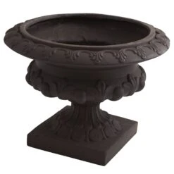 Iron Finished Decorative Urn (Indoor/Outdoor) -Artificial Trees Store artificial iron finished decorative urn indooroutdoor nearly natural 663331