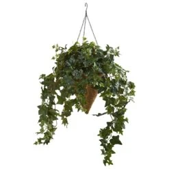 Ivy Artificial Plant In Cone Hanging Basket Basket