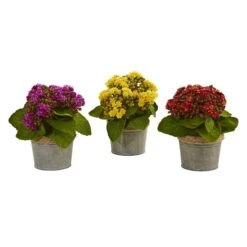 Kalanchoe Artificial Arrangements (Set Of 3) 9 Kalanchoe Artificial Arrangements (Set Of 3) -Artificial Trees Store artificial kalanchoe artificial arrangements set of 3 nearly natural 215792