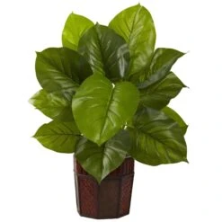 Large Leaf Philodendron W/Decorative Planter (Real Touch)