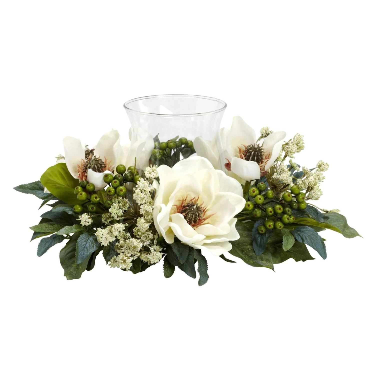Magnolia Candelabrum Silk Flower Arrangement 1 Magnolia Candelabrum Silk Flower Arrangement