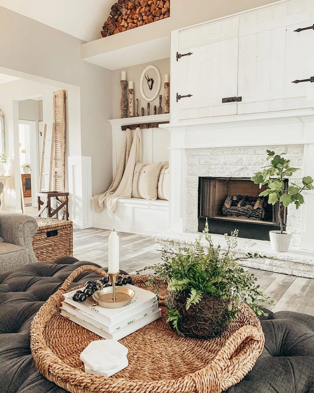 Mixed Fern W/Twig And Moss Basket 2 Mixed Fern W/Twig And Moss Basket - Image 2