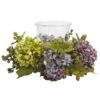 Mixed Hydrangea Candle Holder Silk Arrangement