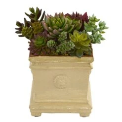 Mixed Succulent Artificial Plant In Decorative Vase