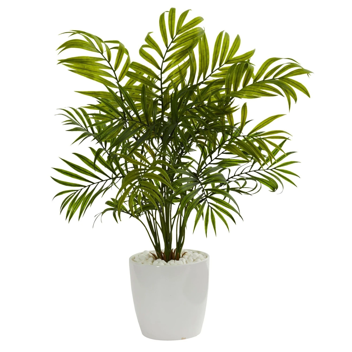 Palms In White Planter Artificial Plant (Set Of 2) 2 Palms In White Planter Artificial Plant (Set Of 2) - Image 2