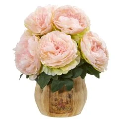 Peony Artificial Arrangement In Decorative Planter
