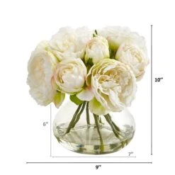 Silk Peony Artificial Arrangement In Vase -Artificial Trees Store artificial peony artificial arrangement in vase nearly natural 315484