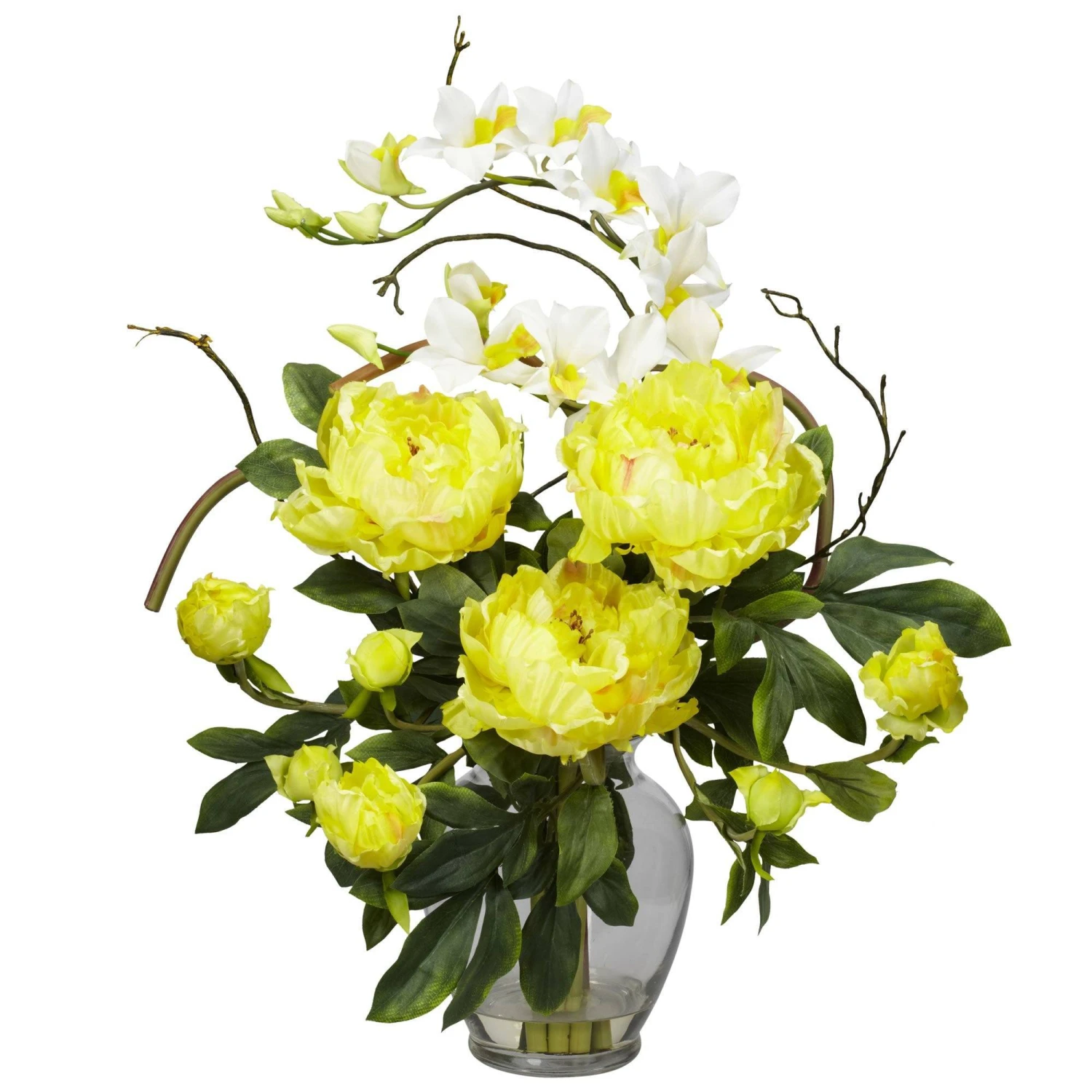 Peony & Orchid Silk Flower Arrangement 3 Peony & Orchid Silk Flower Arrangement - Image 3