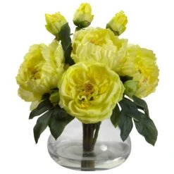 Peony & Rose W/Vase 5 Peony & Rose W/Vase -Artificial Trees Store artificial peony rose wvase nearly natural yellow 233036