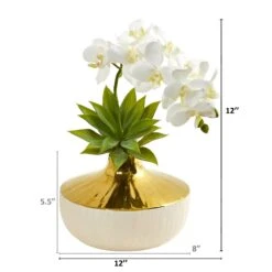 Phalaenopsis Orchid And Agave Artificial Arrangement In Vase -Artificial Trees Store artificial phalaenopsis orchid and agave artificial arrangement in vase nearly natural 322175