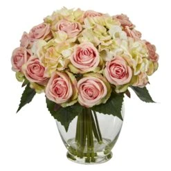Rose And Hydrangea Bouquet Artificial Arrangement