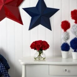 Rose Arrangement W/Vase -Artificial Trees Store artificial rose arrangement wvase nearly natural 579348