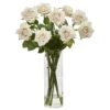 Rose Artificial Arrangement In Cylinder Vase