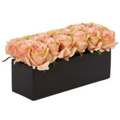 Roses In Rectangular Planter -Artificial Trees Store artificial roses in rectangular planter nearly natural 115438