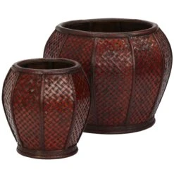 Rounded Weave Decorative Planters (Set Of 2)