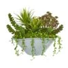 Succulent Garden Artificial Plant In Green Vase